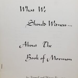 what we should witness about the book of mormon